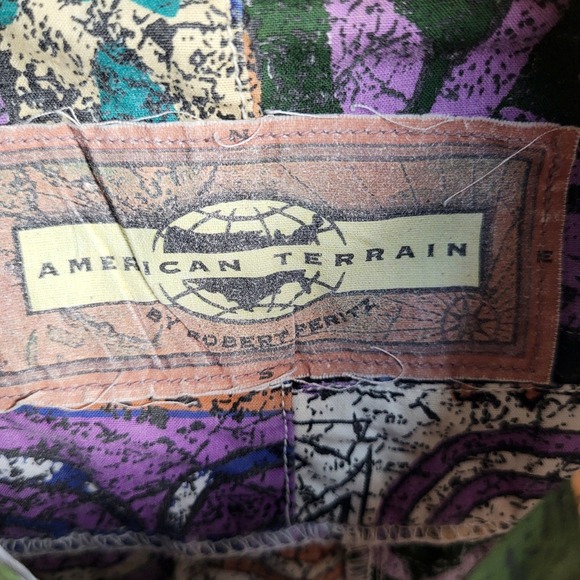 Vintage American Terrain Robert Peritz Abstract Print Button Up Shirt No Size - Picture 3 of 7